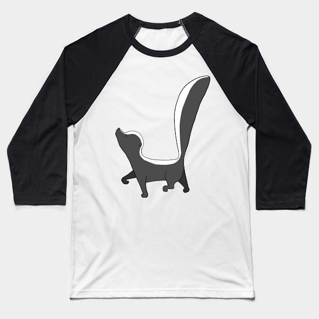 Snobby Skunk Baseball T-Shirt by A2Gretchen